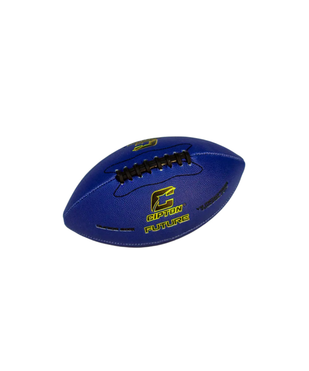 Take your game to the next level with the Cipton Future Football! This eye-catching blue ball with gold and black writing is sure to impress on the field.
