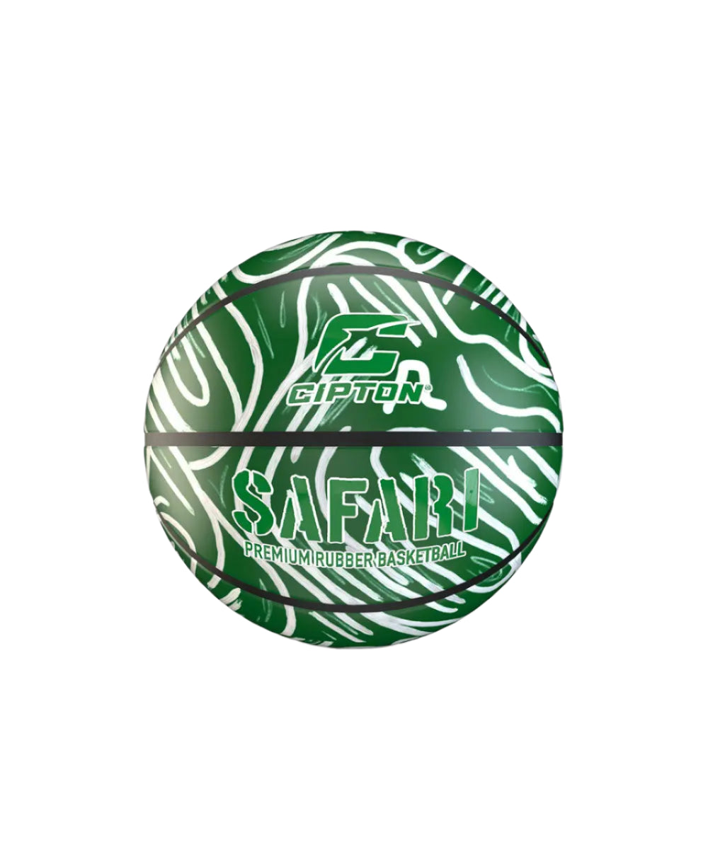 Unleash your basketball skills with this exceptional Cipton Safari Premium Rubber Basketball. Its vibrant green and white design adds a touch of style to your game