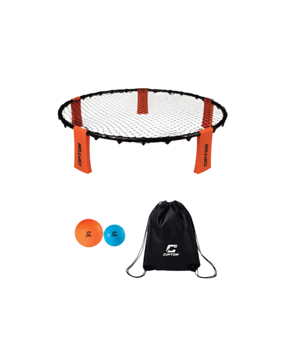 A black and orange Smash Ball set with a black bag.