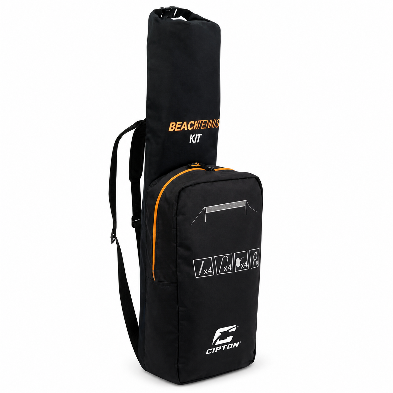 CIPTON Beach Tennis Kit black carry bag with shoulder strap