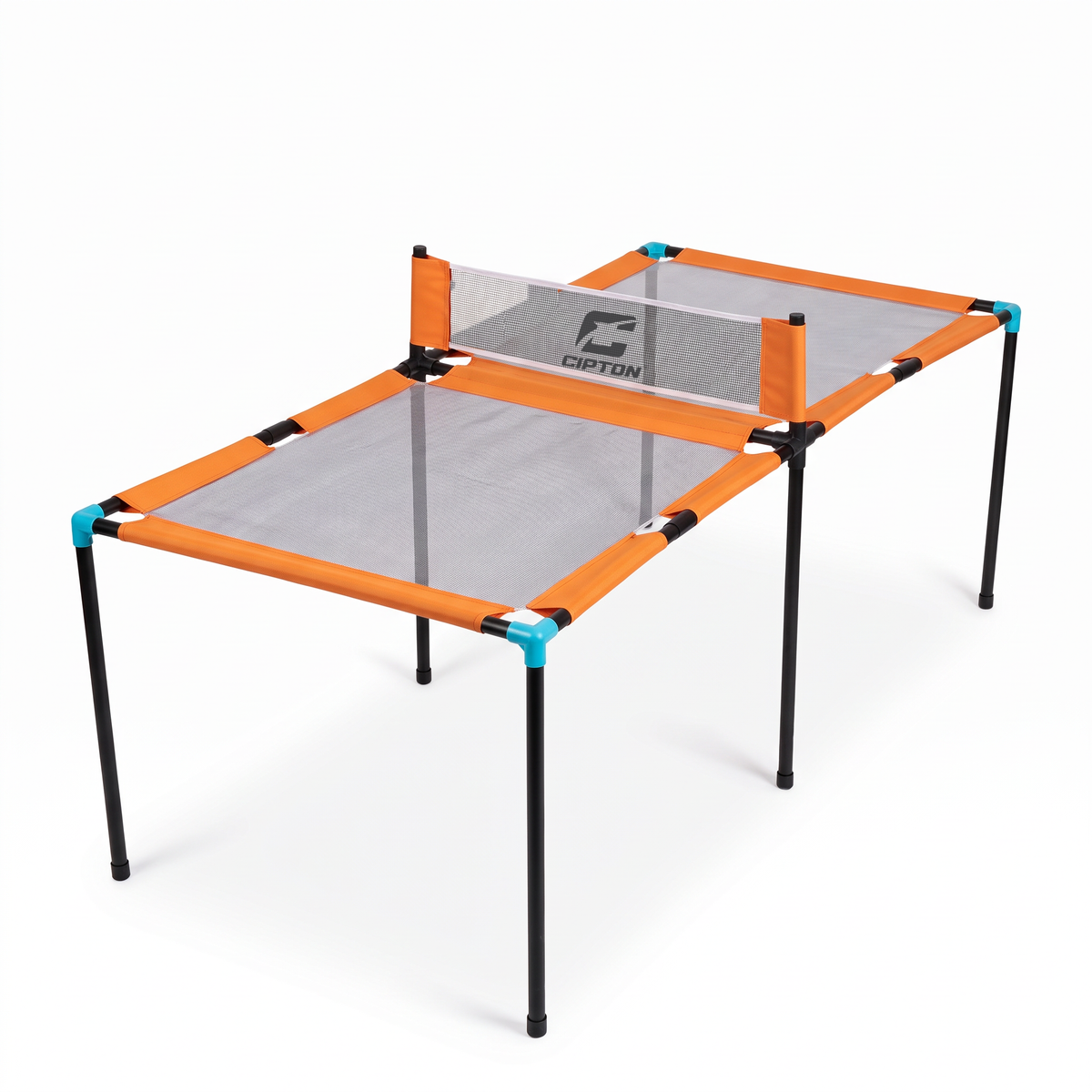 CIPTON Slam Pong Pro portable table with center net, assembled, on white background