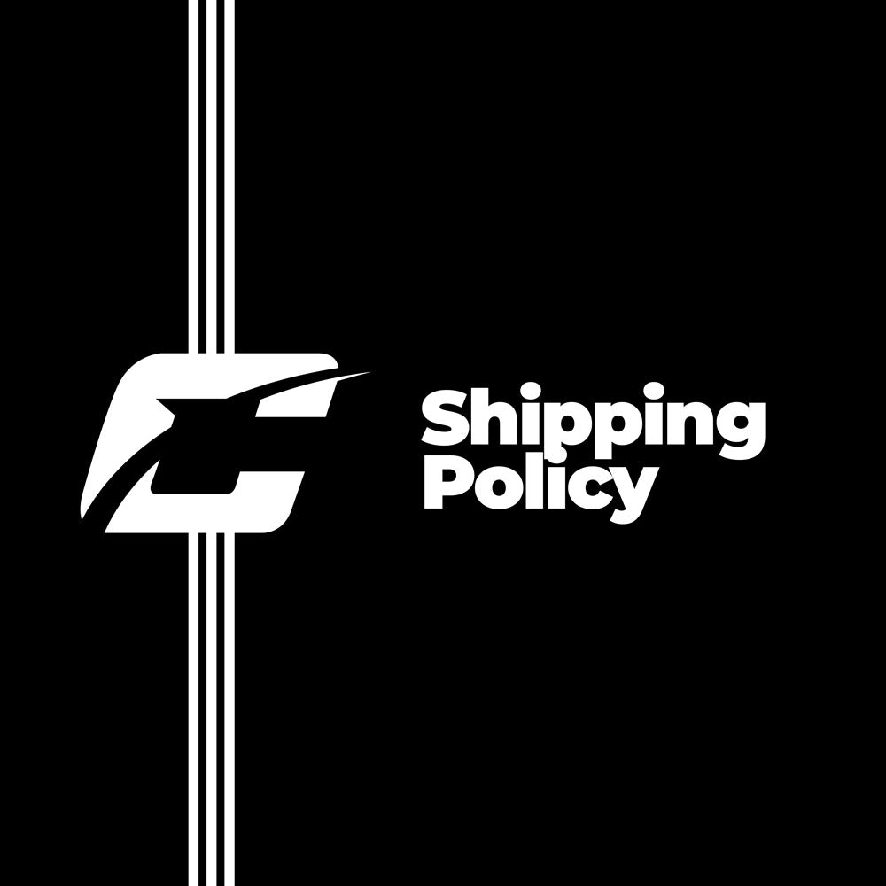 Shipping Policy text with Cipton logo Icon composition.
