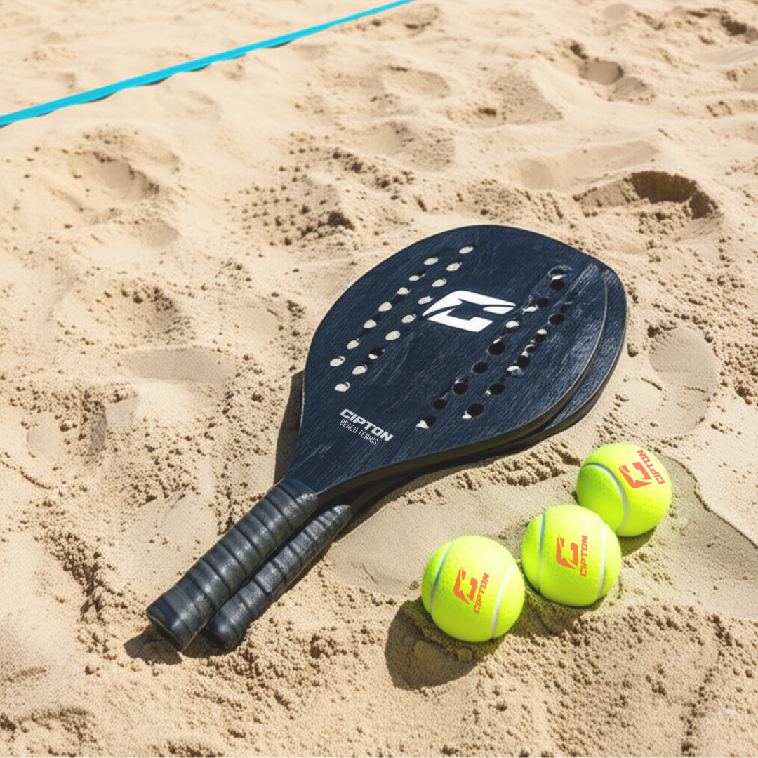 CIPTON Beach Tennis Set 2 Paddles , 2 Balls