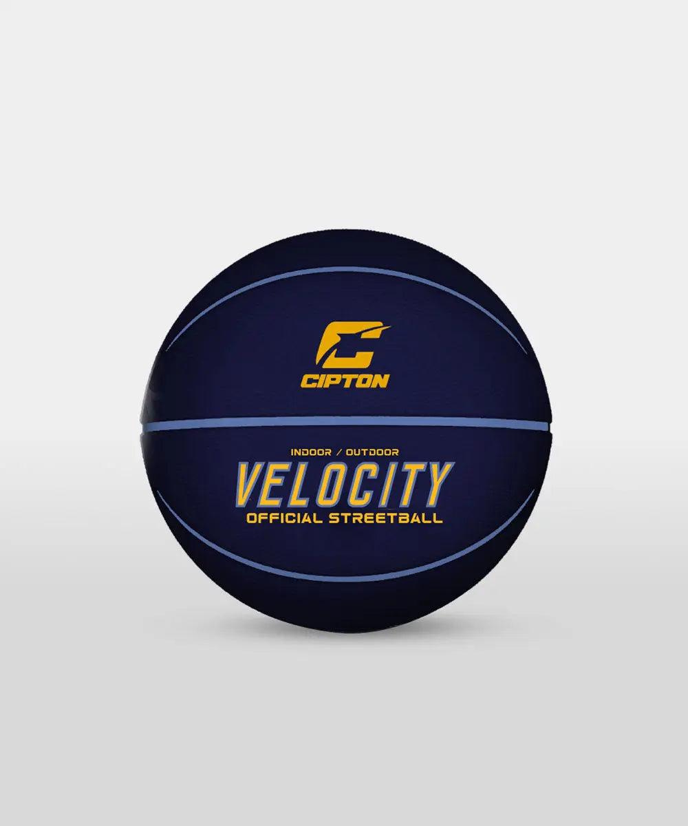 Take a look at this awesome basketball! It's the Cipton Velocity Official Streetball, and it's designed with the word 