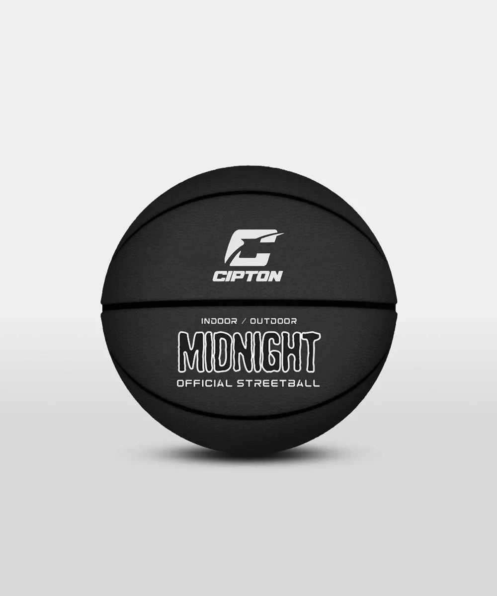 Elevate your basketball skills with the Cipton Midnight Official Streetball Basketball, showcasing the word 