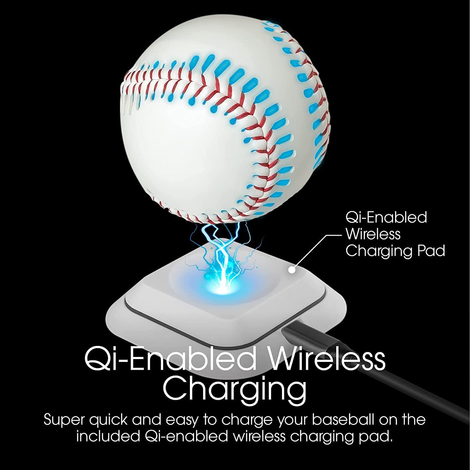 LED Light Up Baseball Wireless Charging and Stand