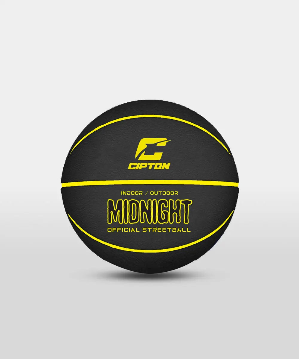 Unleash your basketball prowess with the Cipton Midnight Official Streetball Basketball, boasting the word 