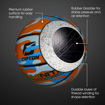 CIPTON LED Premium Rubber Basketball Camouflage Design (29.5")