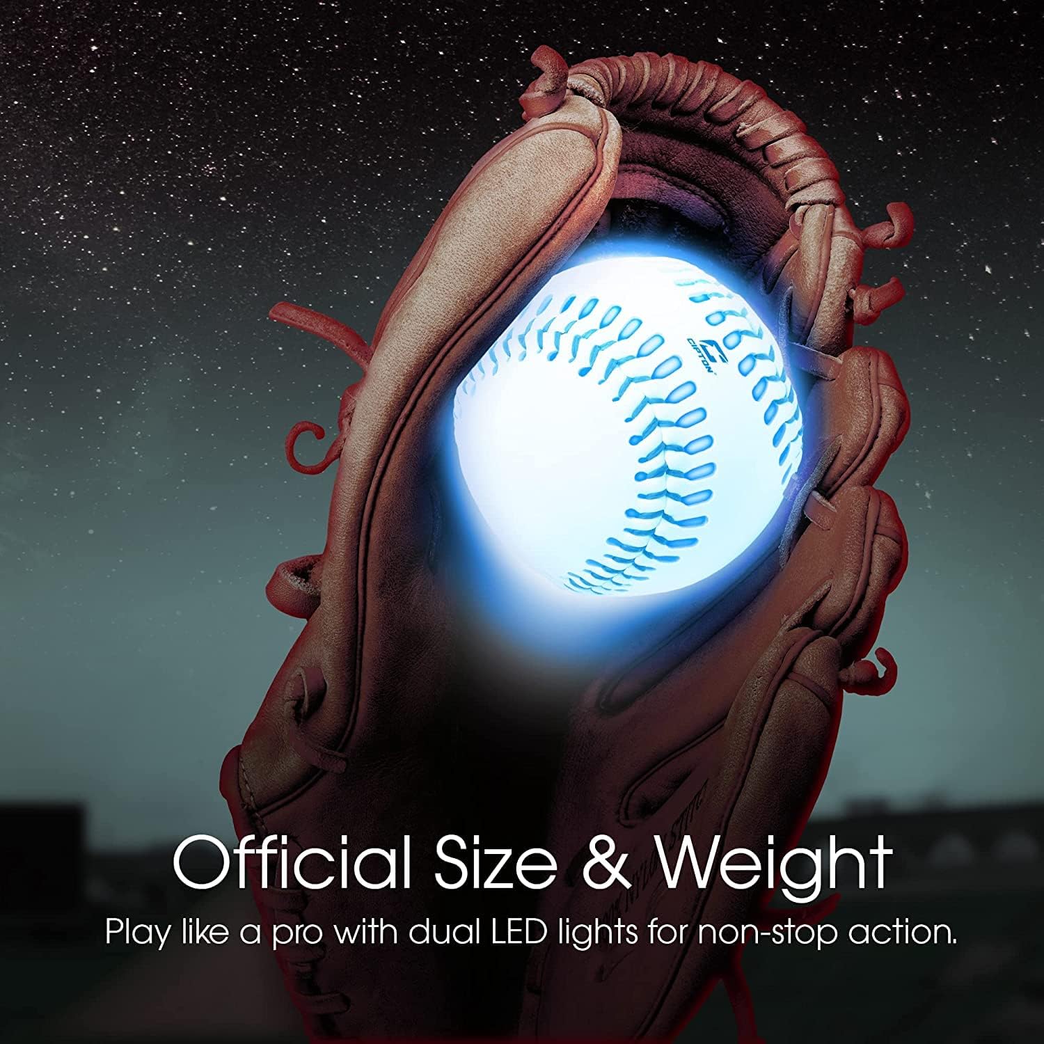 LED Baseball with USB-C Charging Cable