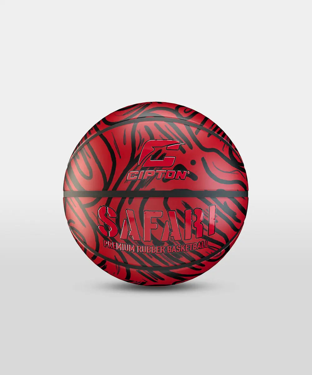 Step up your game with the eye-catching red and black pattern Cipton Safari Basketball!
