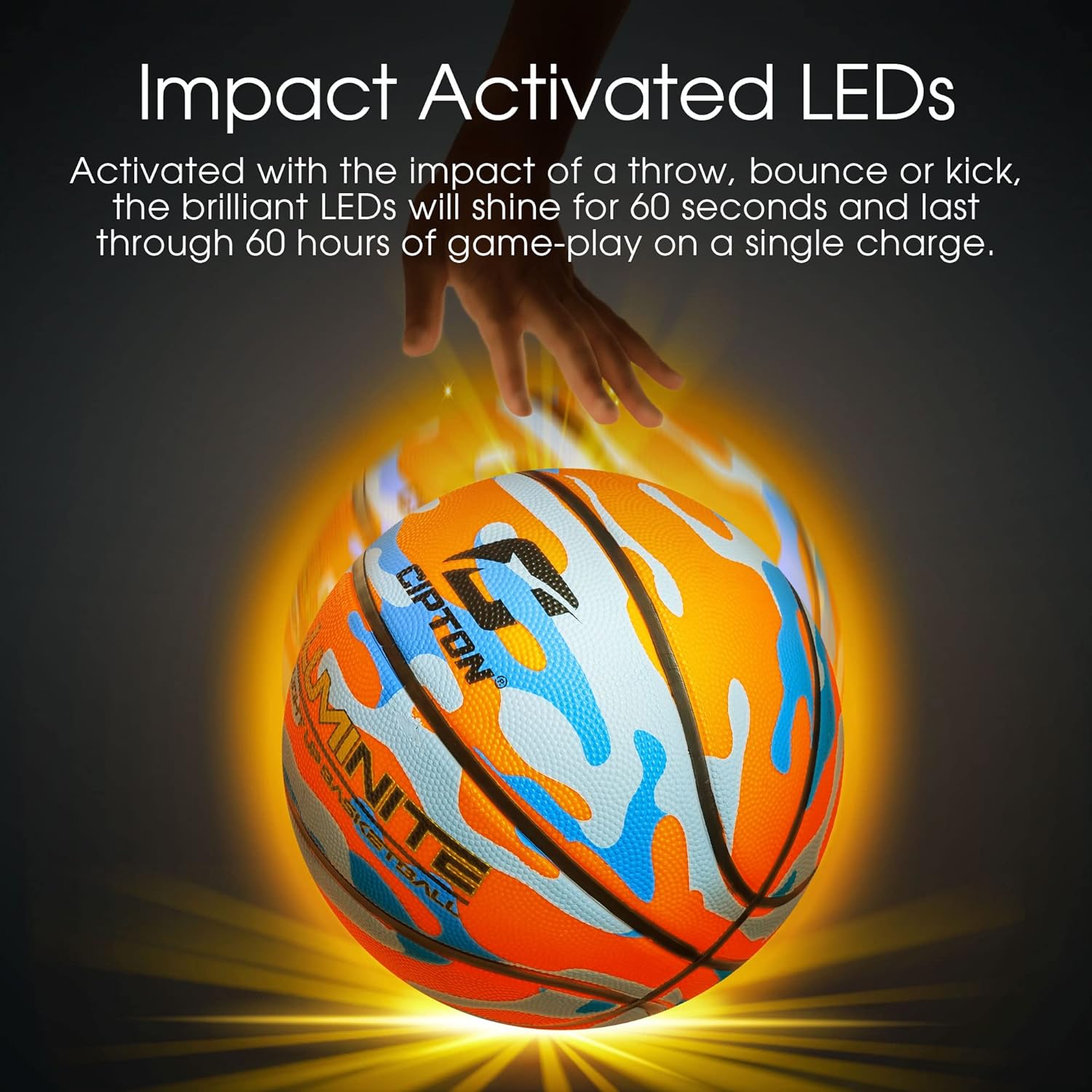CIPTON LED Premium Rubber Basketball Camouflage Design (29.5")