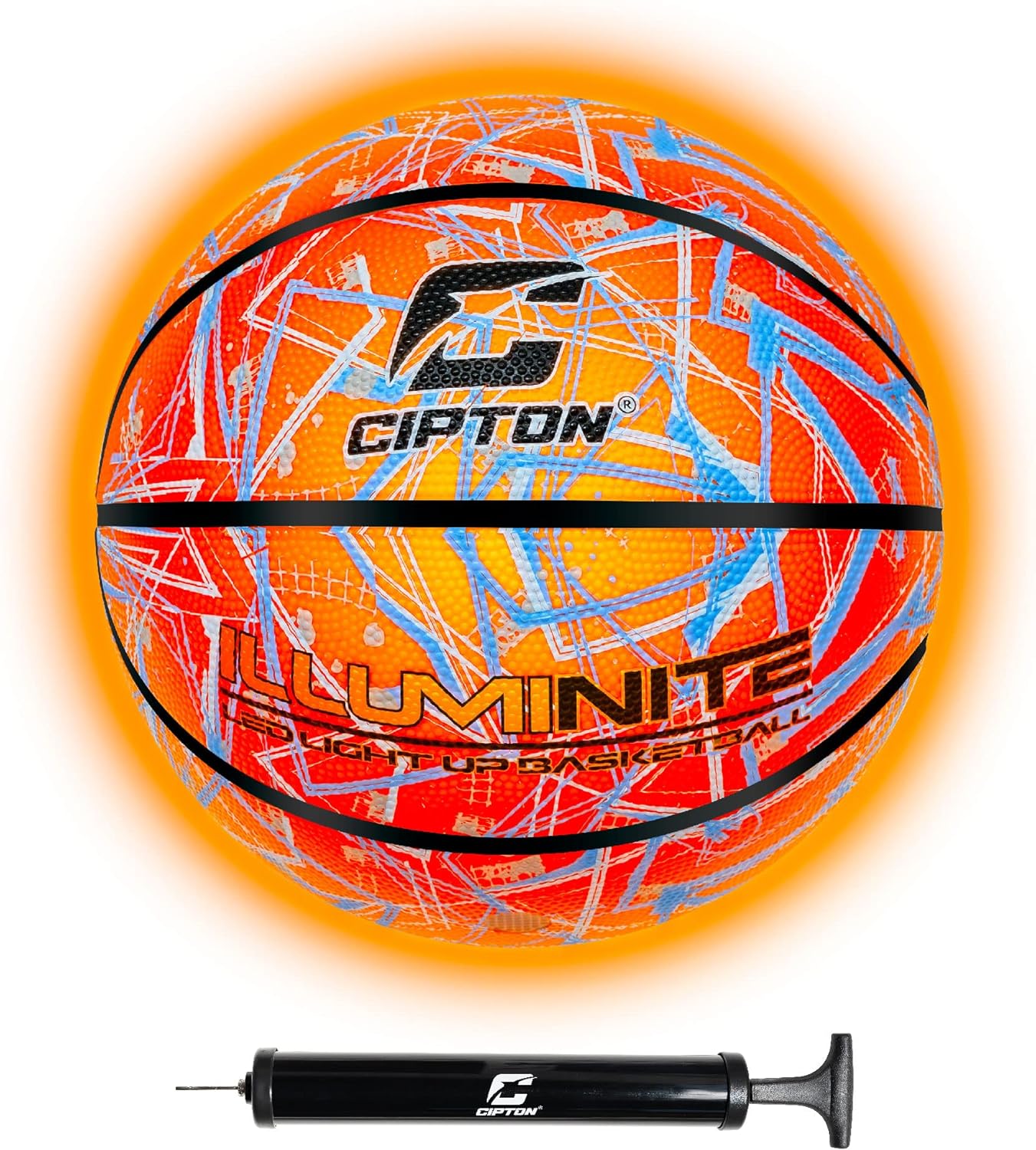 CIPTON LED Premium Rubber Basketball Electric Stripes Design  (29.5")