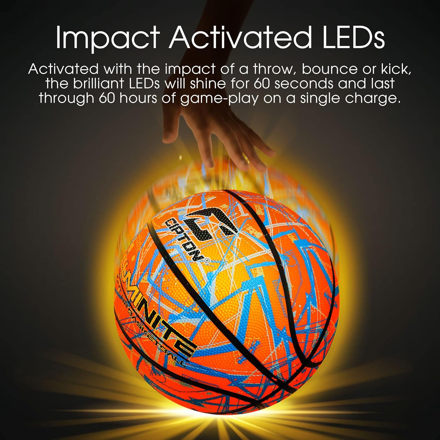 LED Premium Rubber Basketball Electric Stripes Design  (29.5
