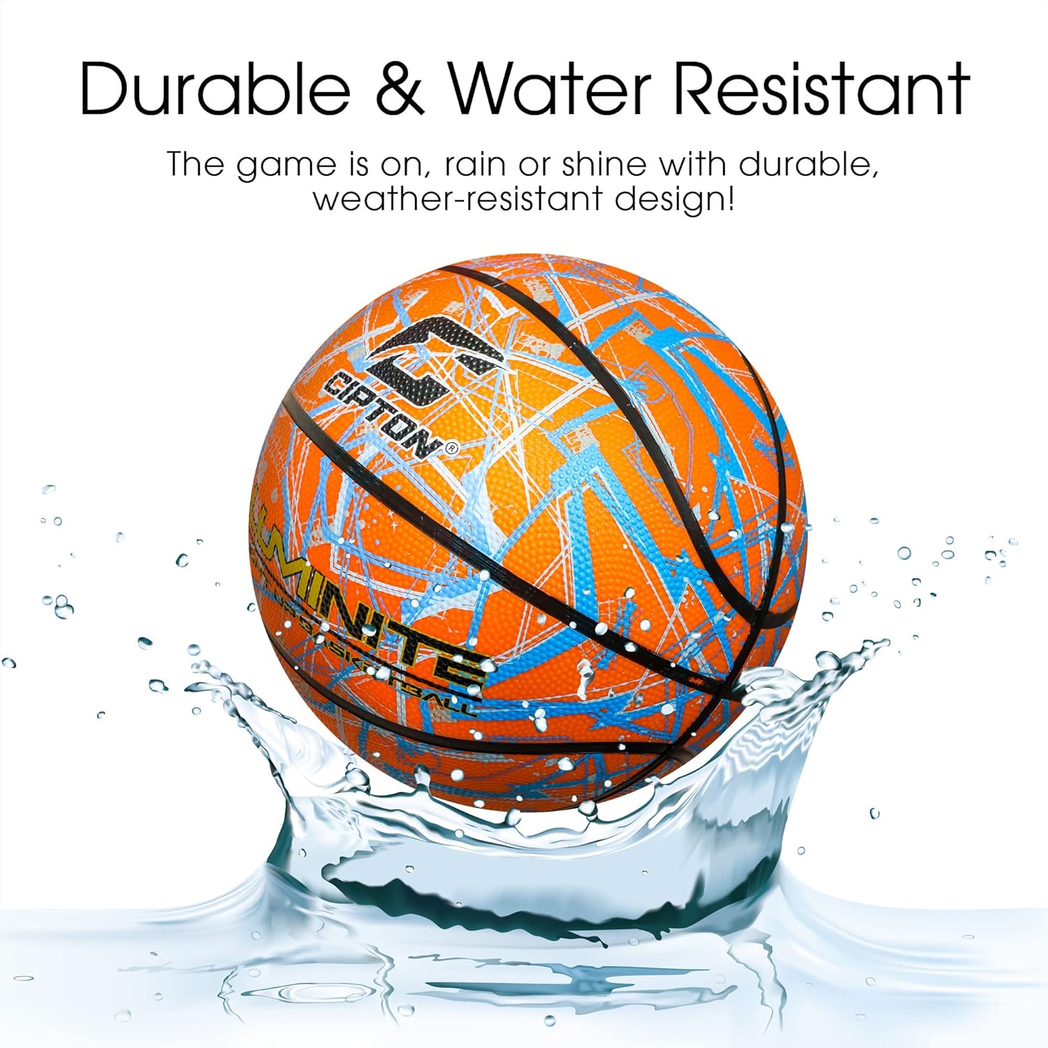 LED Premium Rubber Basketball Electric Stripes Design  (29.5