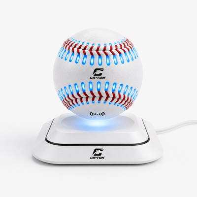 CIPTON LED baseball charging on its wireless charging stand