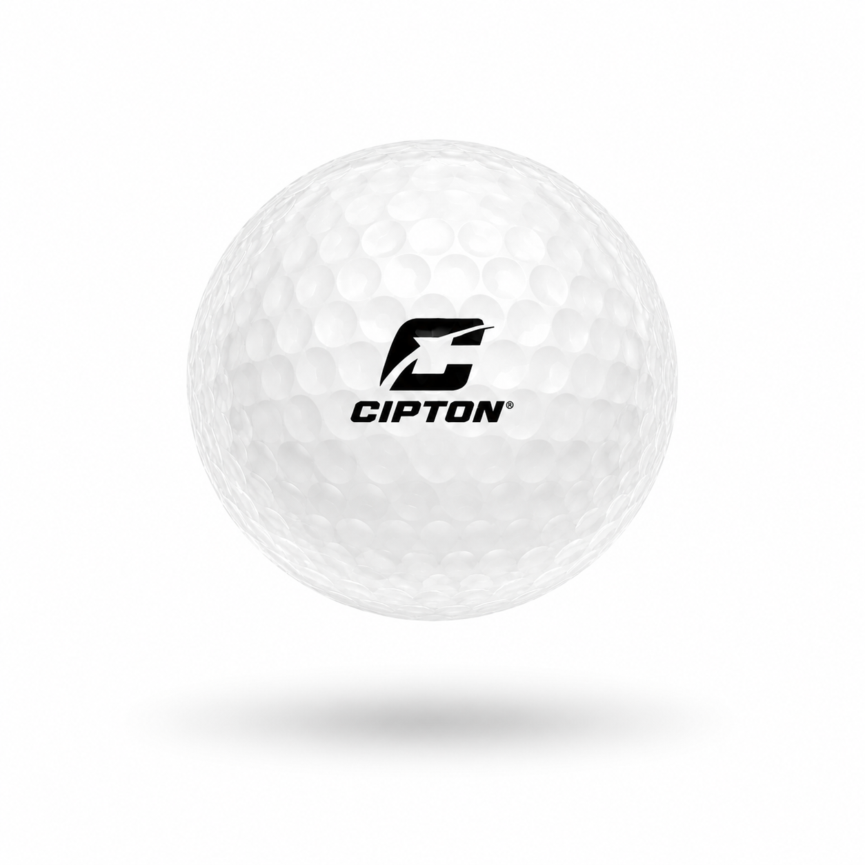CIPTON LED golf ball, white, angled view