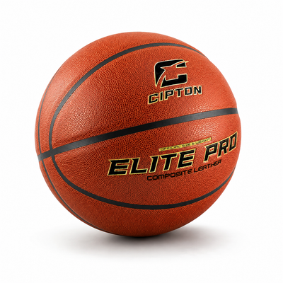 CIPTON Elite Pro composite leather basketball, angled view