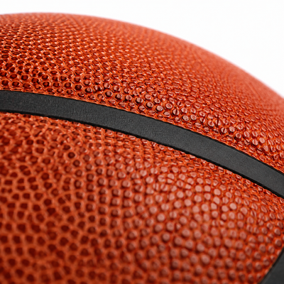 Close-up of the pebbled composite cover and channels on the Elite Pro basketball