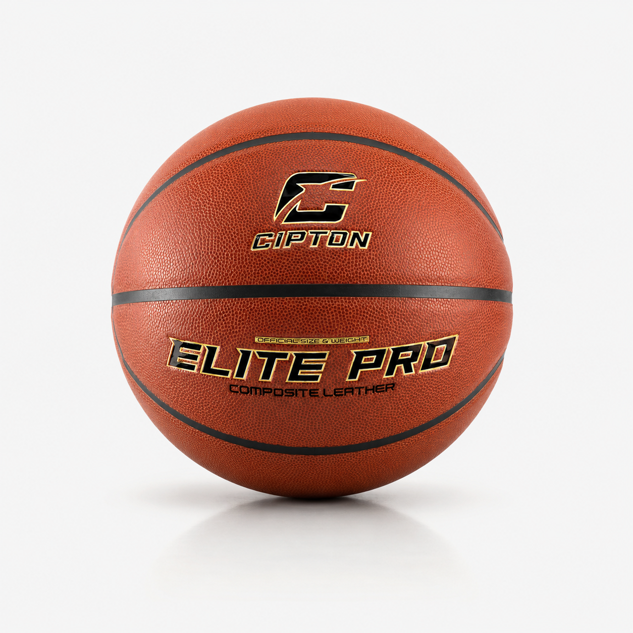 CIPTON Elite Pro composite leather basketball, front view