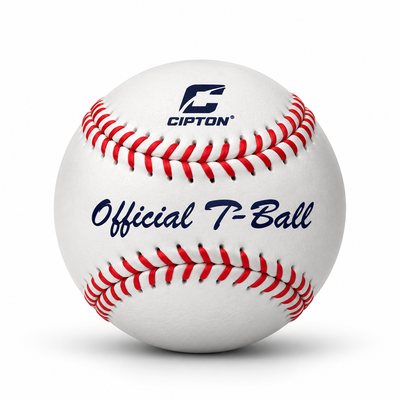 Cipton official size tee ball, front view