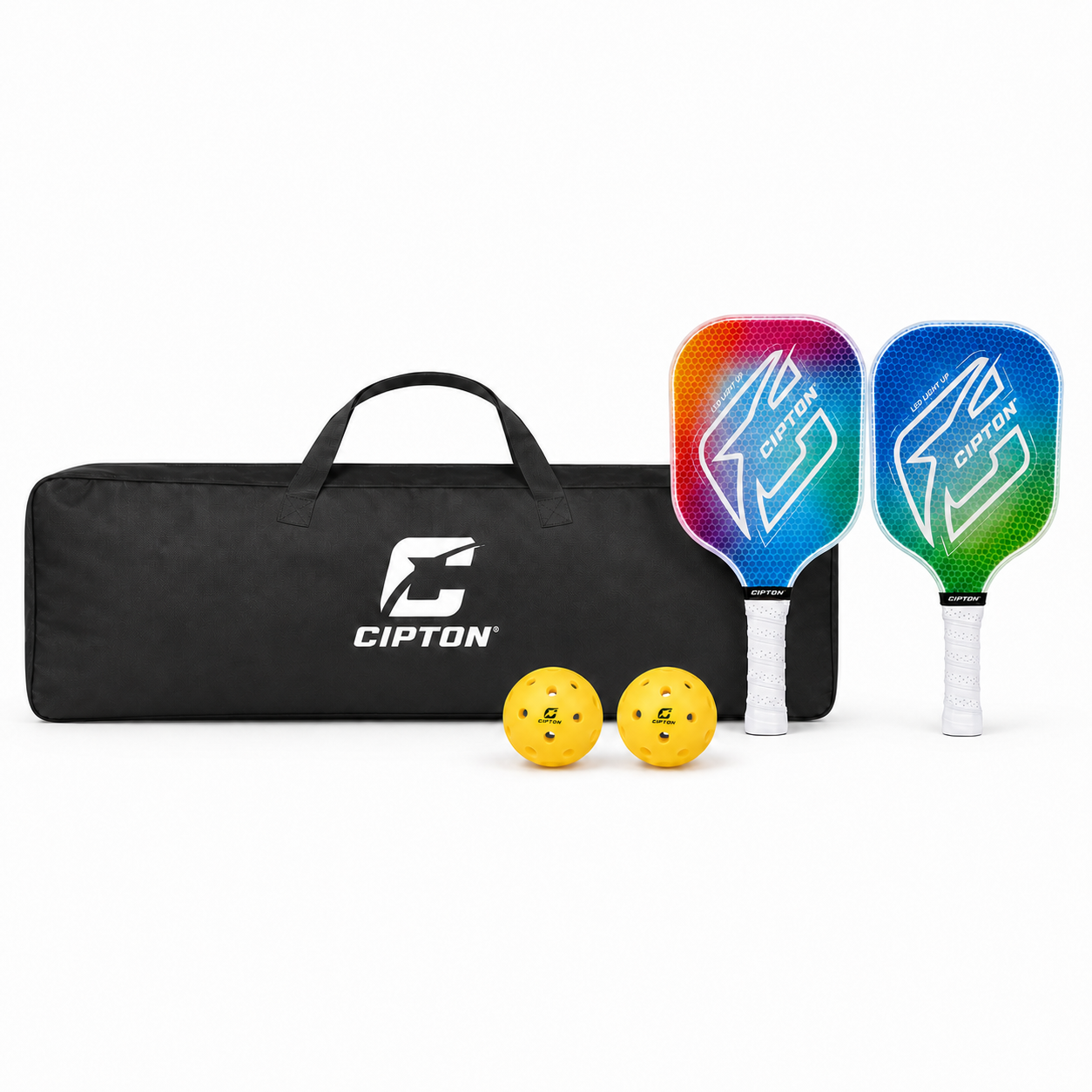 CIPTON pickleball carry bag with two paddles and two balls