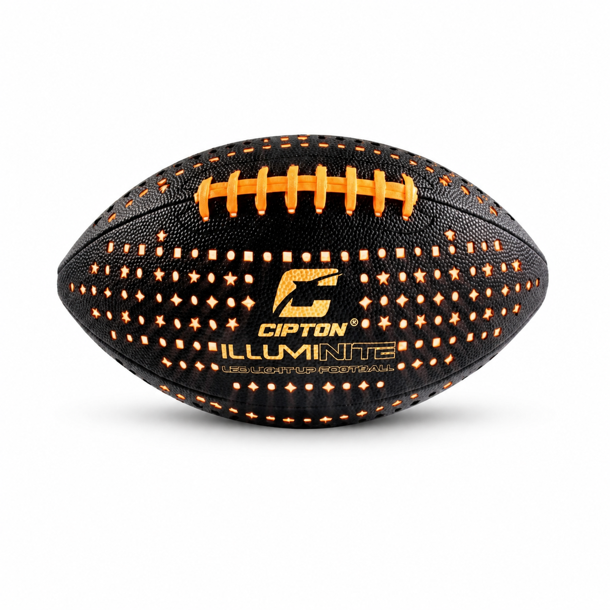 CIPTON Illuminite LED football glowing orange, side view
