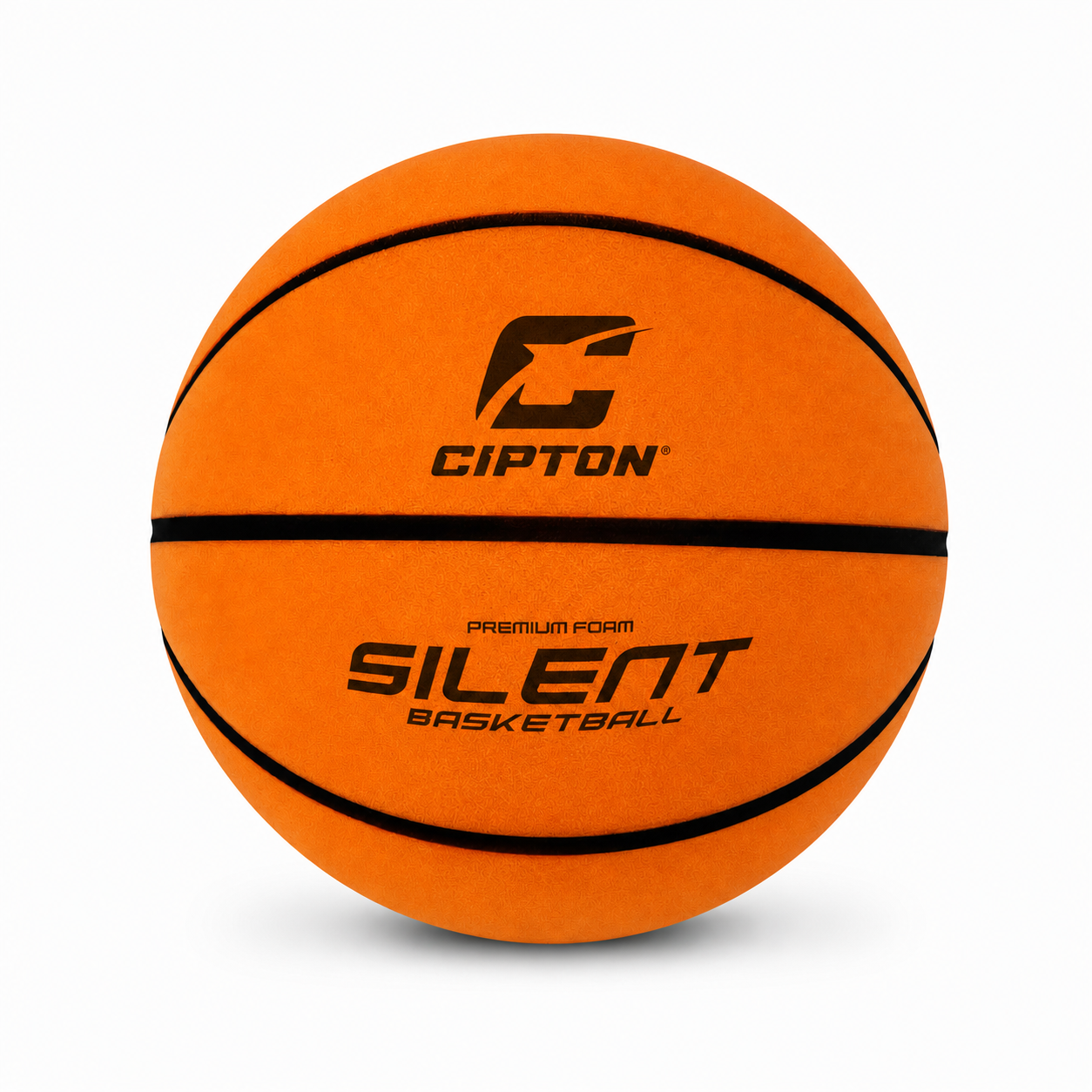 CIPTON Silent Basketball in orange premium foam, front view
