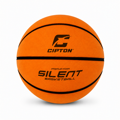 CIPTON Silent Basketball in orange premium foam, front view