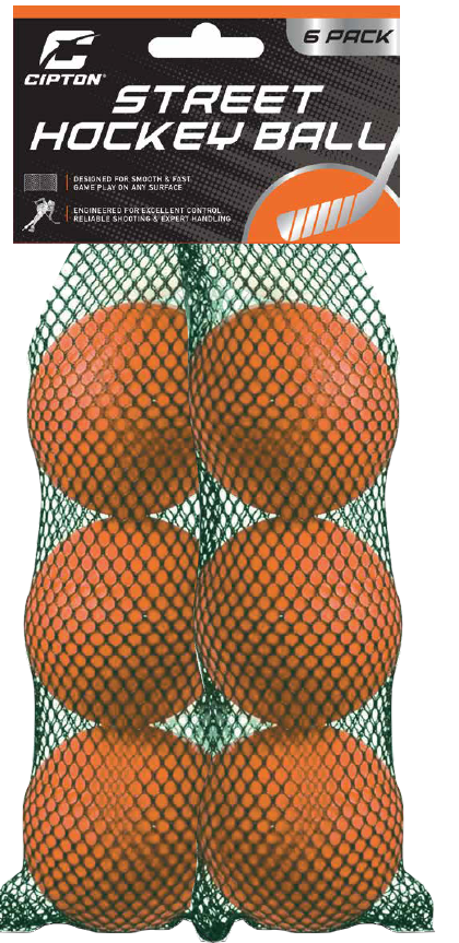 CIPTON STREET HOCKEY BALL 6 PACK