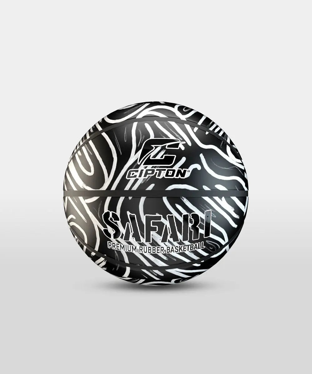 Elevate your basketball skills with the this dynamic bold black and white Cipton Safari Basketball!.