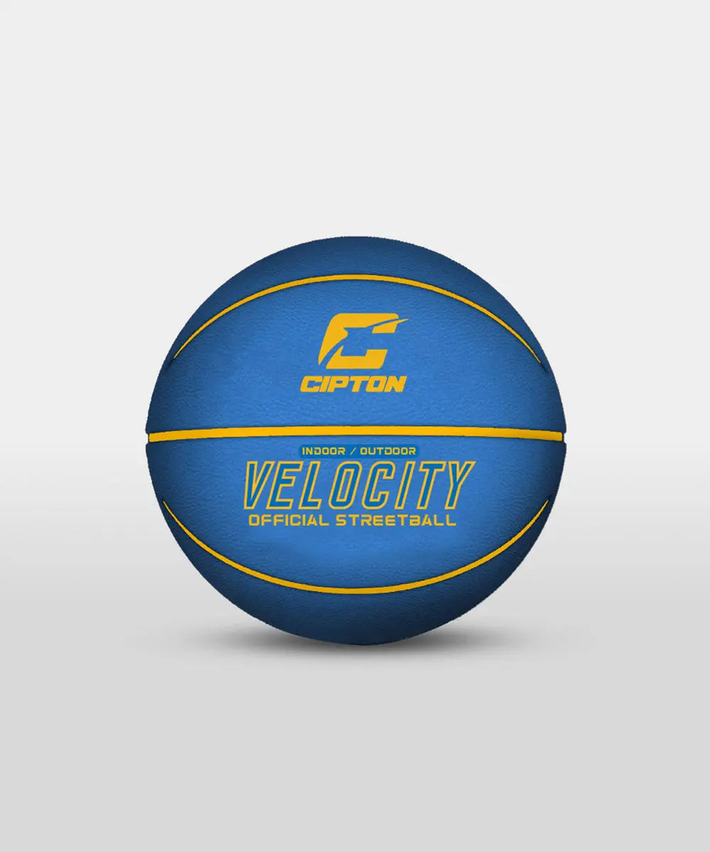 This vibrant basketball is a Cipton Velocity Official Streetball. Perfect for a game with friends or a solo practice session.