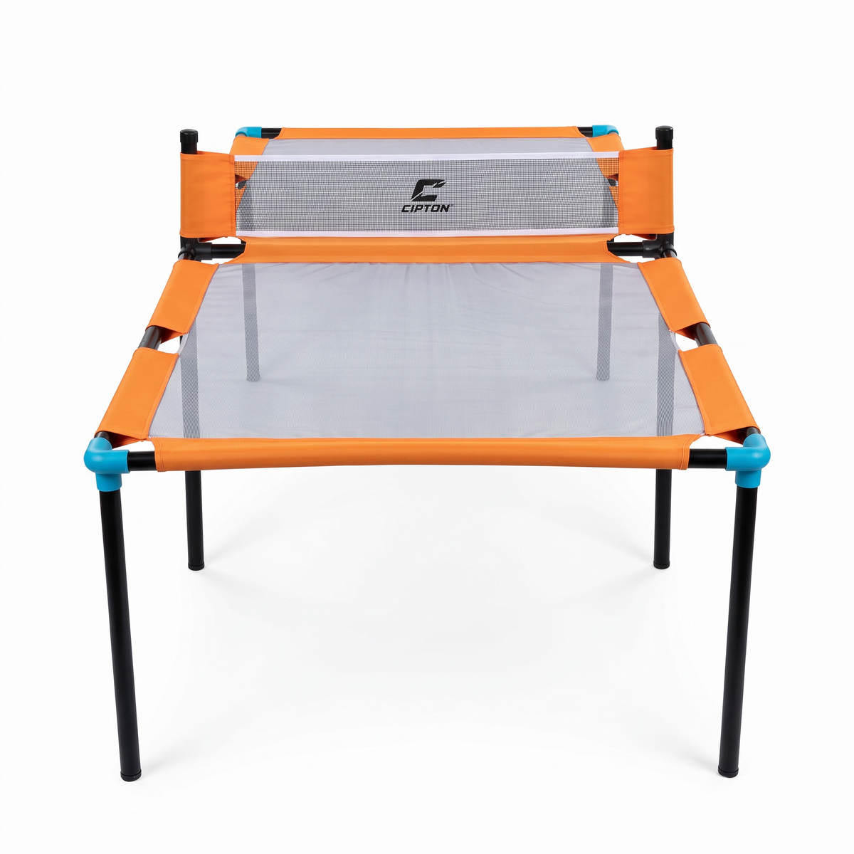 CIPTON Slam Pong Pro table viewed from one end, center net with logo, on white background