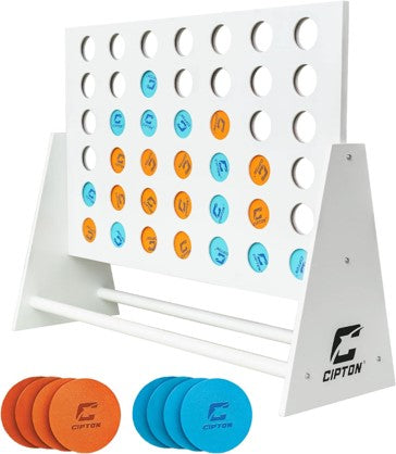 CIPTON White Wooden Jumbo 4 In A Row